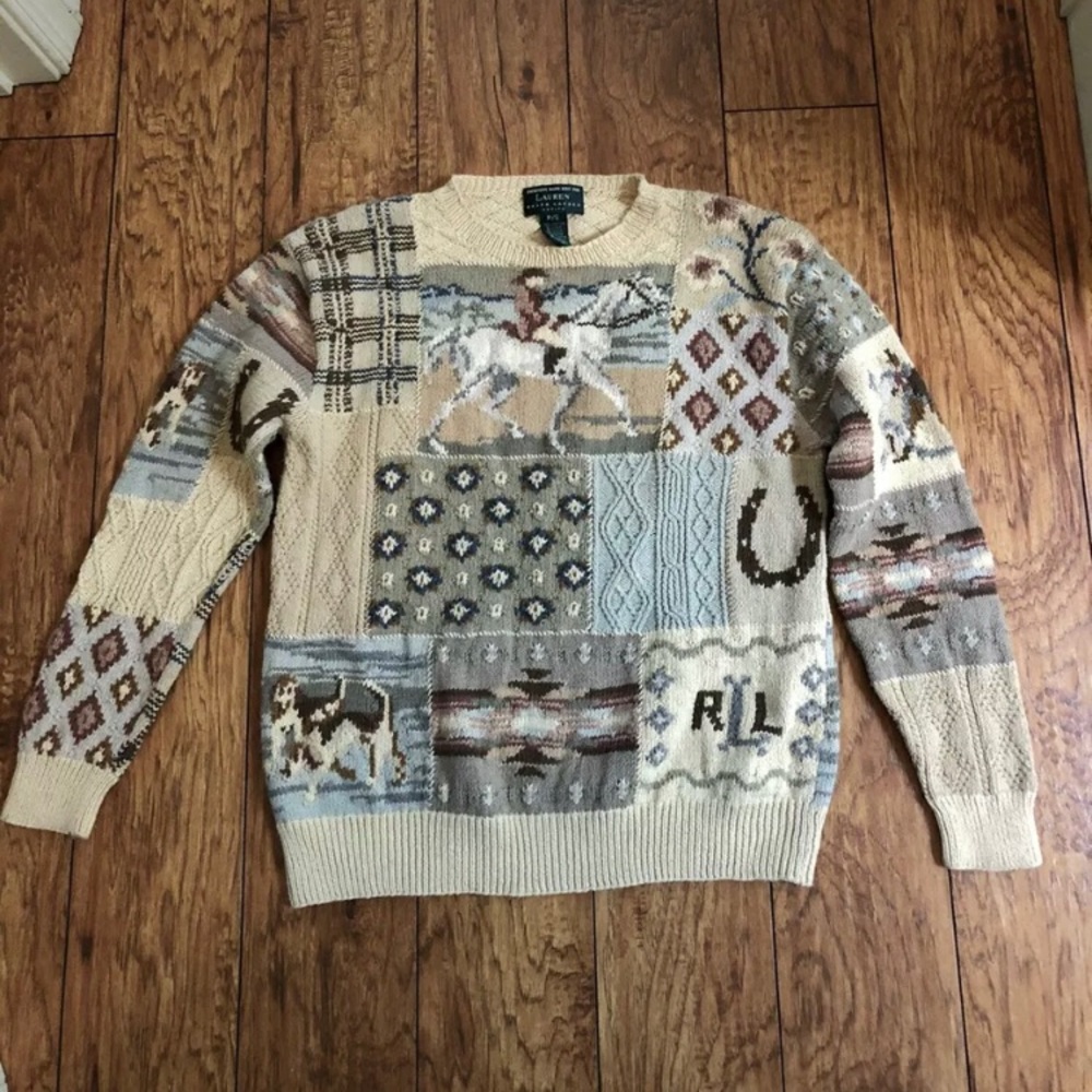 Hand-Knit Ralph Lauren Horse Sweater (P/S)